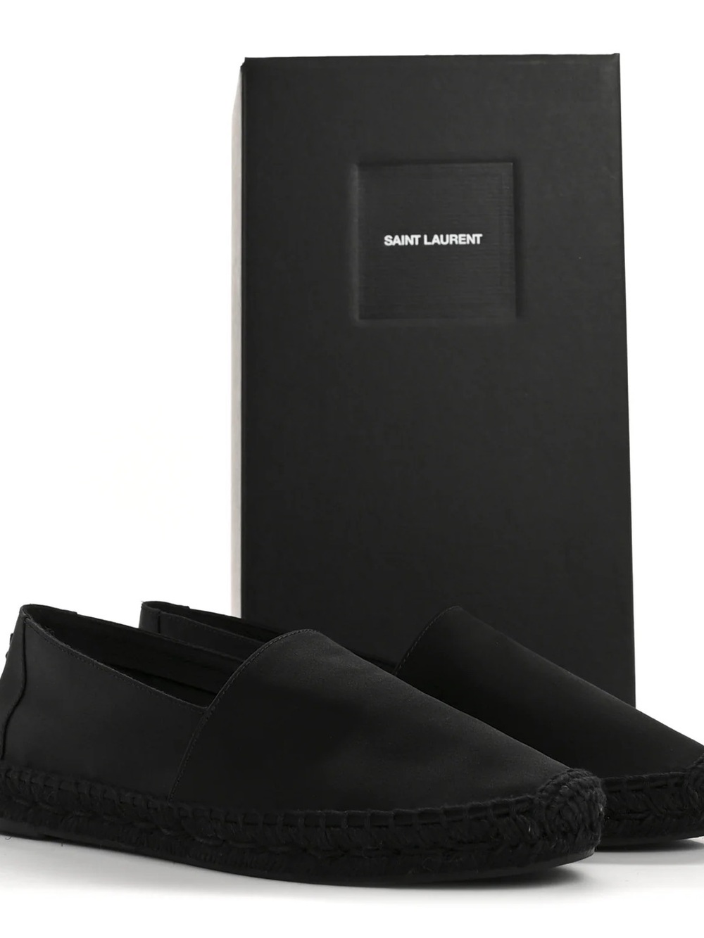 Saint Laurent Black Satin Espadrilles